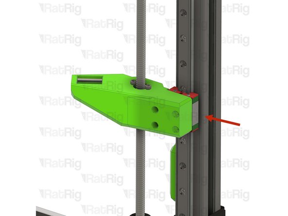 Align the bed arm with the MGN carriage as shown