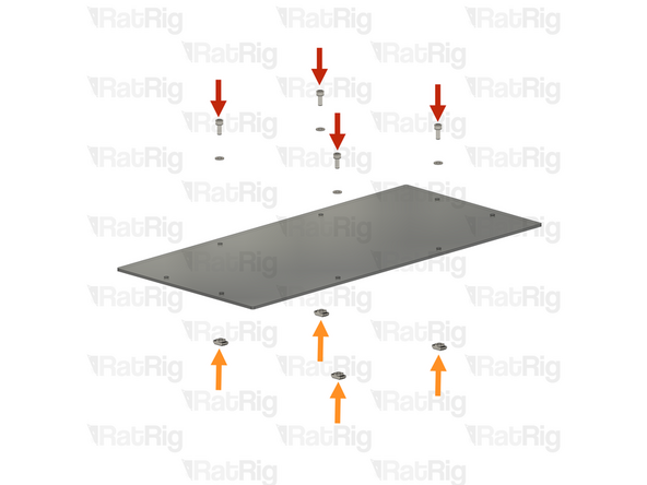 Insert a M5x12 Cap Head Screw and a M5 Washer into all the holes on the panel as shown