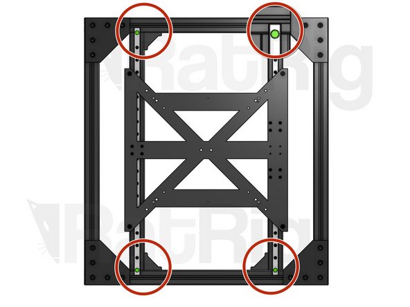 61.5 mm (distance between Y rails and base of frame). This distance should be roughly the same on both sides.