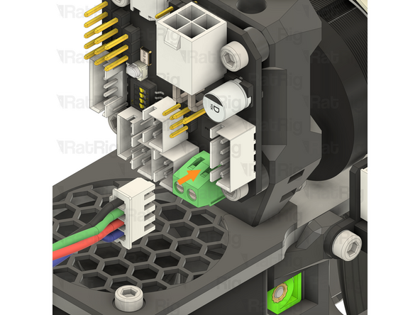 Connect the extruder stepper motor to the toolboard