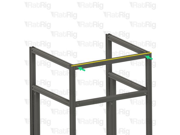 Insert the extrusion into the side assemblies, making sure the Quick Connector T-Nut Pins are aligned with the side extrusion slots and the Quick Connector Set Screws are facing towards the rear