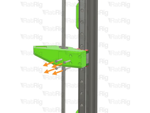 Remove the four M3x20 Cap Head Screws holding the Z-axis arm to the linear rail carriage