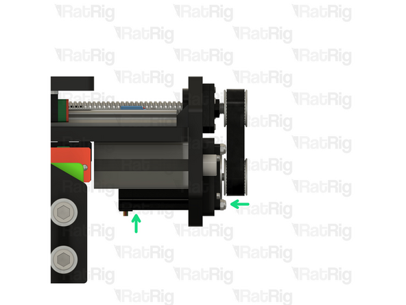 Install the HTD3M drive belt on  to both pulleys