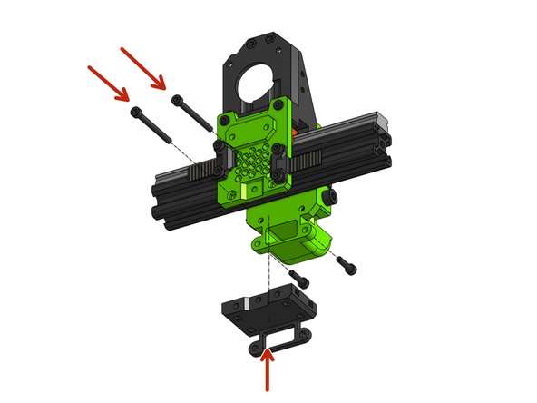 Align the bottom part and fasten the front and back parts together through the bottom part with M3x35mm screws