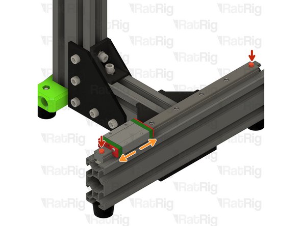 Re-install the plastic stops at the ends of the linear rail