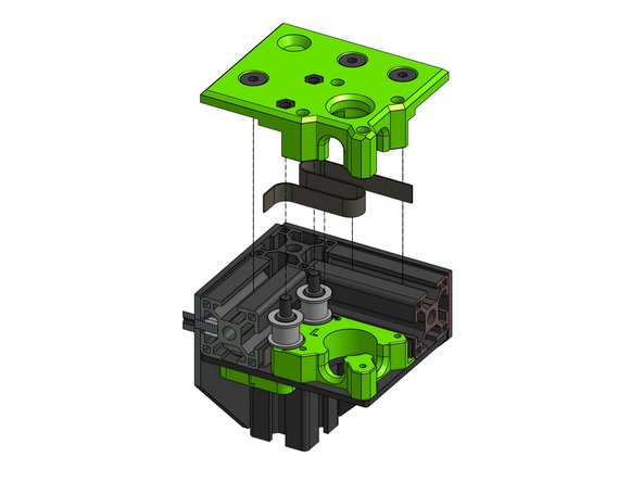 Fold the top belt over the idlers, smooth side on the idler