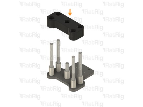 Insert one Aluminium spacer on each screw