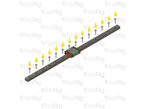 Remove the plastic stops installed in the ends of the linear rail