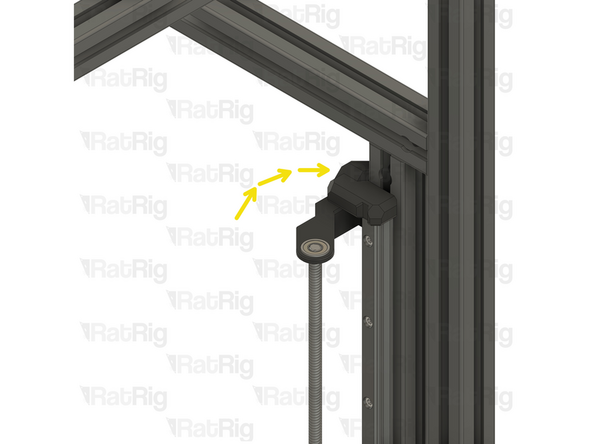 Position the constraint assembly so that the right lead screw passes through the bearing