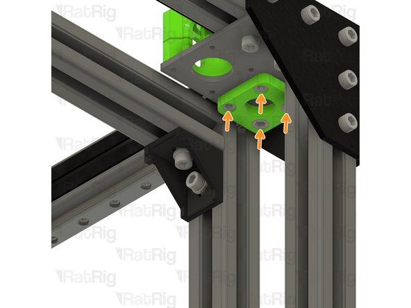 Tighten the M5x40 screws to secure the bearing stacks into the CoreXY motor cage top