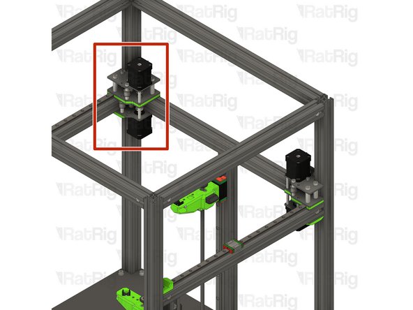 Repeat Steps 35 to 41 and install the upper left Y motor assembly from Step 34 on the V-Core 4 frame.
