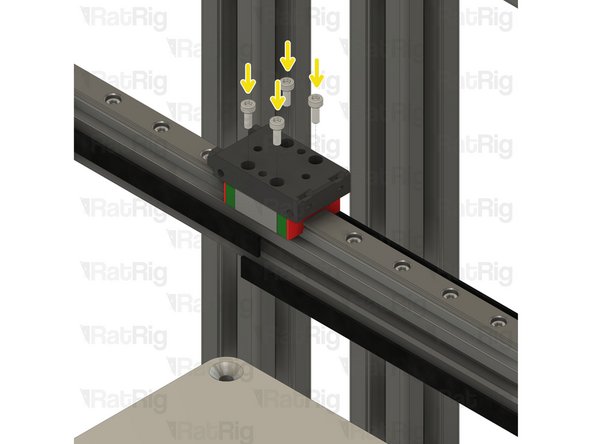 Place the EVA3 top assembly atop the MGN12 carriage as shown