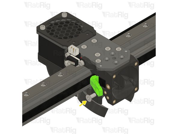 Lever the belt clamp against the exposed screw section and place it inside the belt slot.