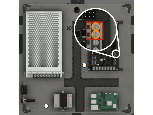 Locate the marked wire terminal on the Octopus