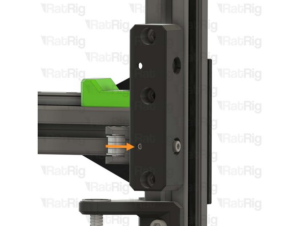 Gently tighten the set screw to secure the tensioner arm in place