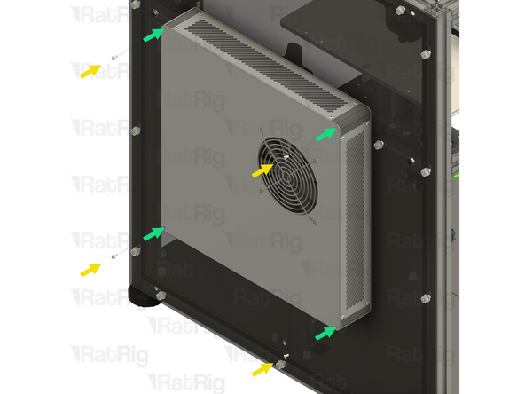 Make sure the cable for the 120x15mm fan is clear of the fan blades
