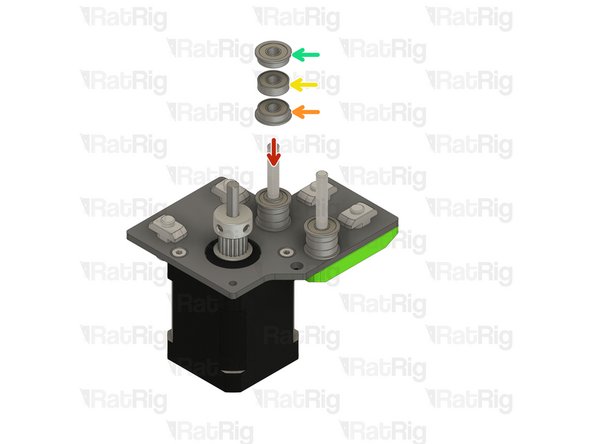 Install the following components on the rear M5x45 Screw in the order shown in the image: