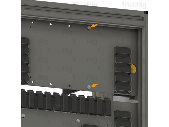 Install an M4 locking hex nut on to each of the M4x16 screws and tighten them to secure the stepper driver to the panel