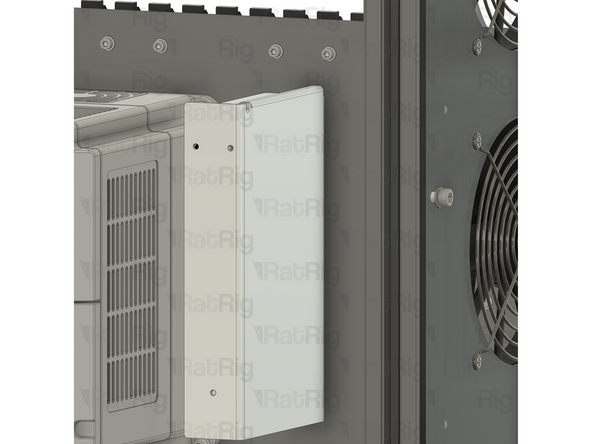 Install the power supply as shown, securing it by screwing the M3x6 screws into the threaded holes on the side of the PSU body