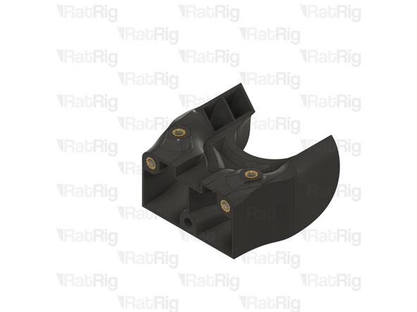 Install an M3 heat insert into each of the marked holes