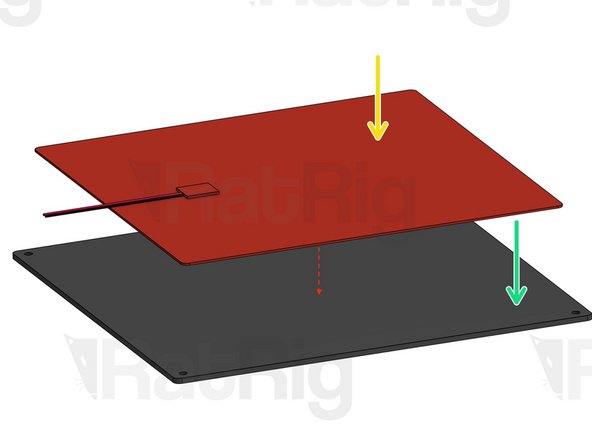 THIS SIDE UP: on the top side of the bedplate you can see 4 counterbore holes to make room for screw heads. On the bottom side, you will only see 4 small holes.