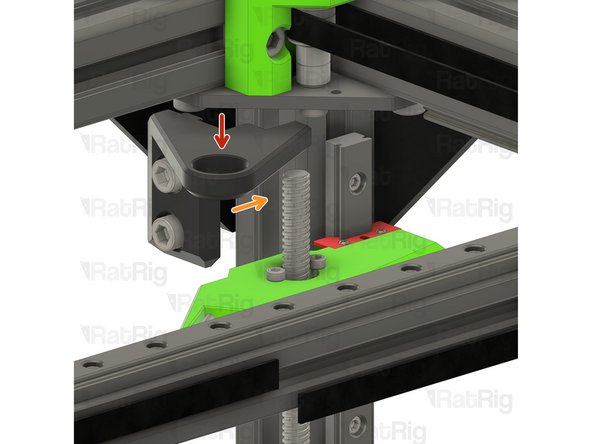 Left lead screw constraint assembly from Step 22