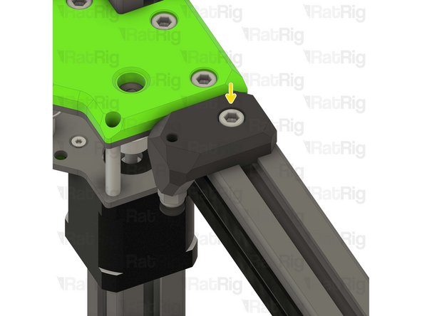 Install the PTFE guide assembly to the left back side of the V-Core 4 frame as shown.