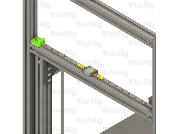 Optional: It is recommended, but not required, to reinstall one of the plastic stops in the linear rail to prevent the carriage from being able to leave the linear rail