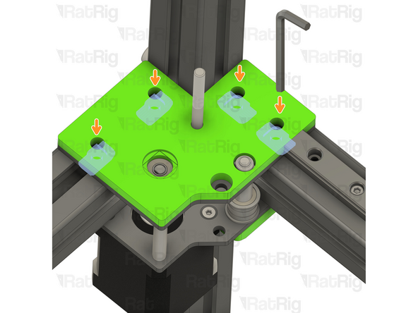 Insert the printed part through the screws.