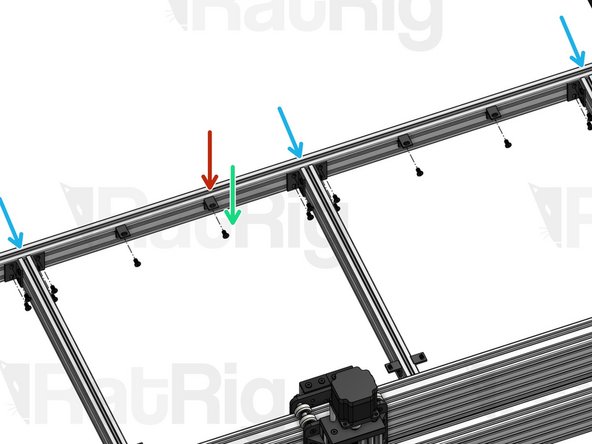 Install the 2040 profiles on your frame. Note that the profiles with only one Double L Bracket on each end should occupy the outer positions.
