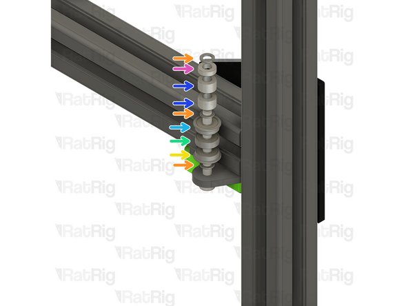 Install the following components in the order shown in the image