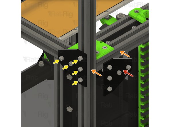 Position the T-shape plates as shown