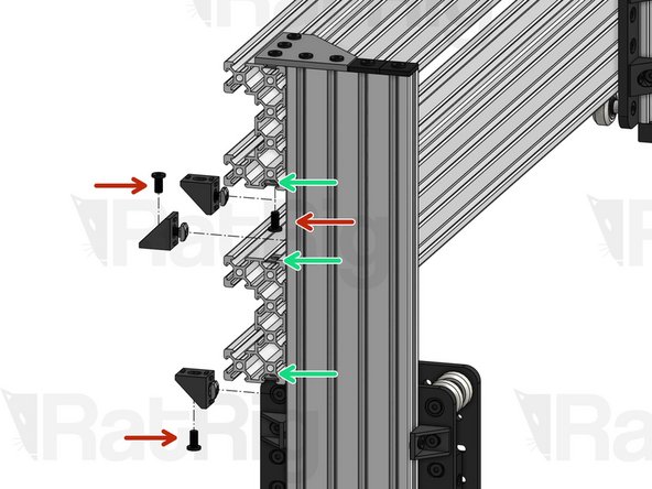 Reinforce the connection with 3 Cast Corners on each side of your gantry