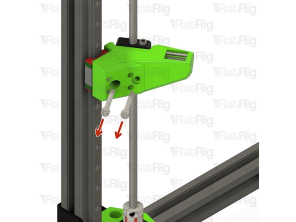 Remove the two marked M5x35 screws from the front left arm