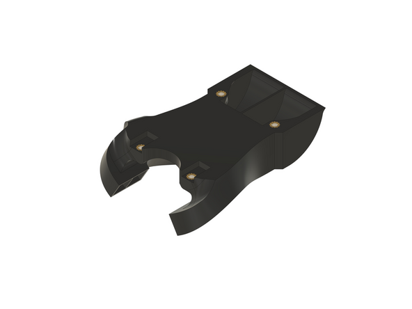 This printed part has sacrificial layers. It is recommended to remove them by using a screwdriver, a hex key, or a drill, to push through the layers. This clears the holes for the screws.