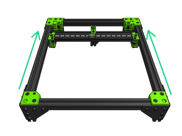 Please refer to the linear rail installation guide for instructions on the correct order to fasten the cap head screws in the following steps