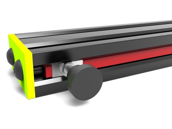 Screw a Knob on the T-Nut until it locks the Belt in place. Excessive force is unnecessary and may damage the belt.