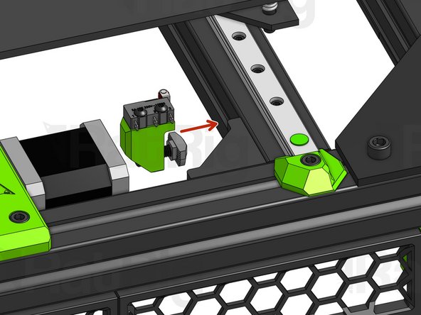 Fit the T-Nut inside the slot. Press the plastic part against the Cast Corner.