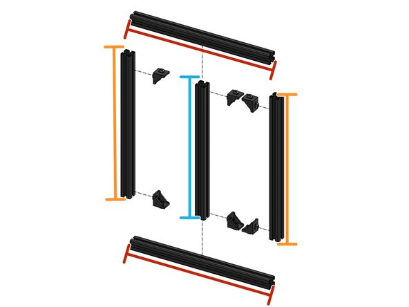 Prepare the 3030 extrusions: