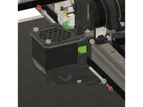 Remove the M3x35 Cap head screws from the back of the toolhead