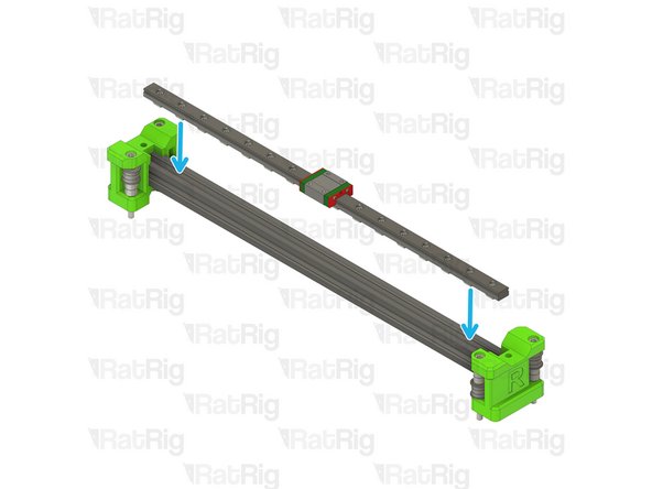 Insert an M3x8 screw into each of the holes on the linear rail