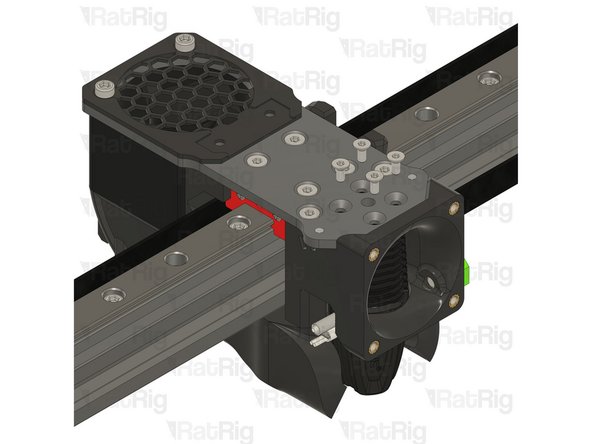 Tighten the M2.5x6 Countersink Screws to secure the hotend to the plate.