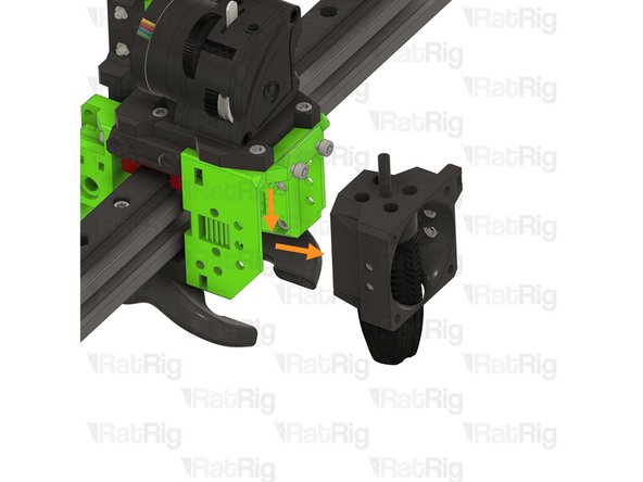 Gently push the hotend assembly down and away from the toolhead