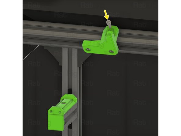 Slide the 3030 T-Nut behind the filament guide printed part