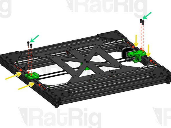 Cap Head M5x30mm. Use them to fasten the belt holder to the Y carriage. Do not tighten too much for now, you want to be able to adjust the belt tension.