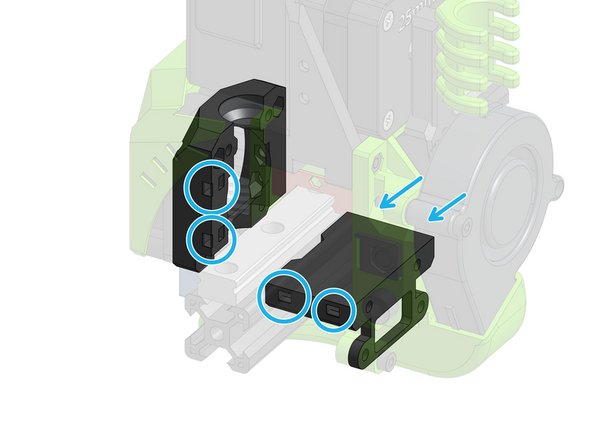 You can use the designated slots for zip tying the heater and thermistor wires