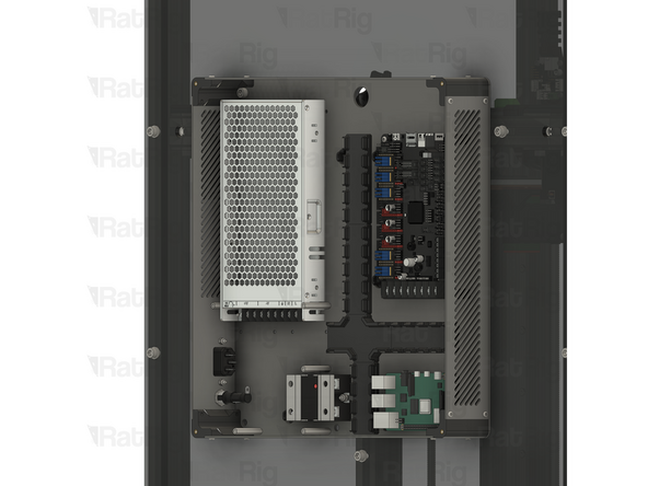 Insert an M6x12 Cap Head Screw into each of the marked holes within the electronics enclosure