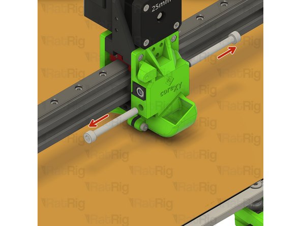 Remove the two M5x45 screws securing the belt grabbers into the EVA2 back