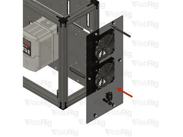 Install the right panel assembly to the frame as shown.