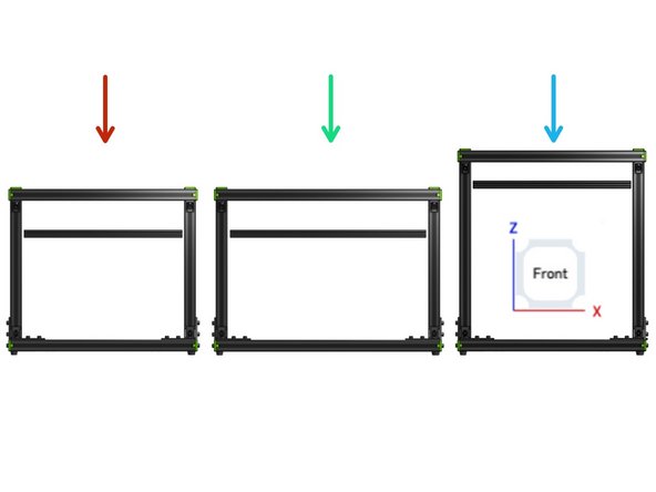 Standard Frame. External dimensions: 512x557x482mm (with Electronics below bed) or 512x557x445mm (without Electronics below bed). Space taken by spool/spool holder not accounted for.